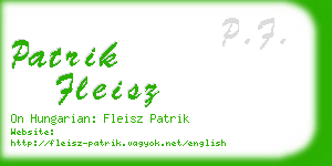 patrik fleisz business card